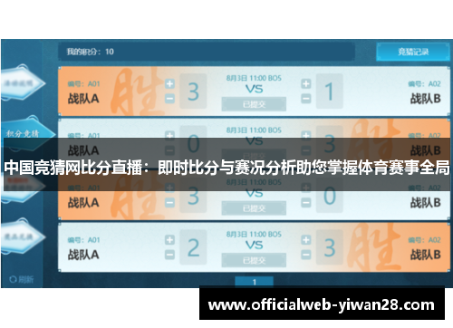 中国竞猜网比分直播：即时比分与赛况分析助您掌握体育赛事全局